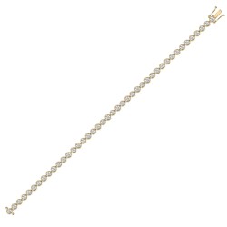 18ct Yellow Gold 5.00ct Rub-over Natural Diamond Line Bracelet