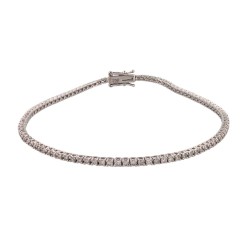 18ct White Gold 1.03ct Claw Set Tennis Bracelet