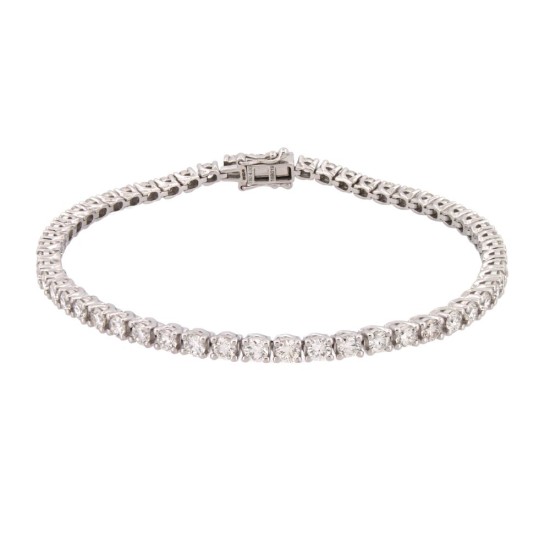 18ct White Gold 4.00ct Claw Set Natural Diamond Line Bracelet