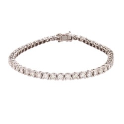 18ct White Gold 5.00ct Claw Set Natural Diamond Line Bracelet