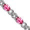18ct White Gold Natural Diamond And Pink Sapphire Bracelet