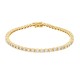 18ct Yellow Gold 4.00ct Claw Set Natural Diamond Line Bracelet
