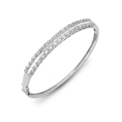 18ct White Gold Natural Diamond Bangle