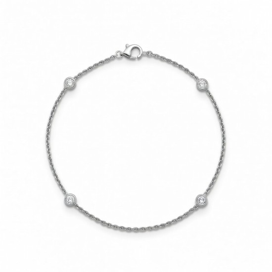 18ct White Gold Natural Diamond Bracelet