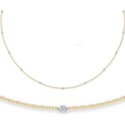 18ct White And Yellow Gold Natural Diamond Chain