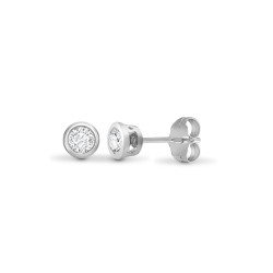 18ct White Gold 10pts Rub over earrings