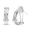18ct White gold 90pt Natural Diamond huggie style earrings with a post and French clip fixing.