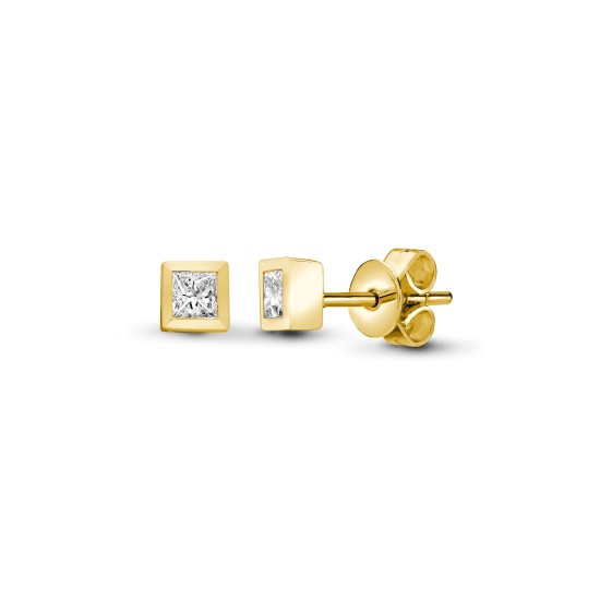 18ct Yellow Gold 40pts Natural Diamond Earrings