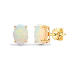 18ct yellow gold opal 1.63ct stud earrings.