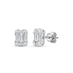 18ct White gold 75pt Natural Diamond stud earrings.