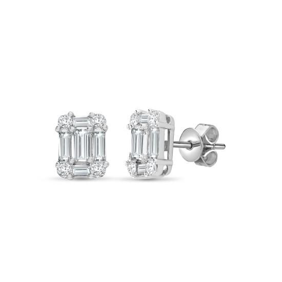 18ct White gold 75pt Natural Diamond stud earrings.