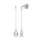 18ct White gold Natural Diamond 3pt and green amethyst 2.19ct drop stud earrings.