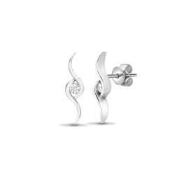 18ct White gold 12pt Natural Diamond drop stud earrings.
