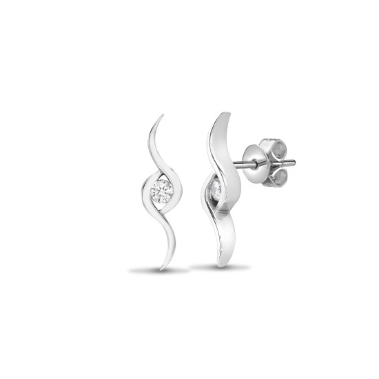 18ct White gold 12pt Natural Diamond drop stud earrings.