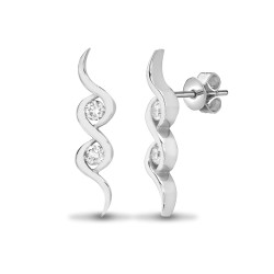 18ct White gold 25pt Natural Diamond drop stud earrings.