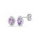 18ct White gold Natural Diamond 15pt and amethyst 1.07ct stud earrings.