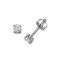 18ct White Gold claw set 0.20ct Natural Diamond solid Stud Earrings with a screw back fitting