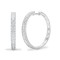 18ct White Gold 1.05ct Round & Baguette Natural Diamond Hoop Earrings