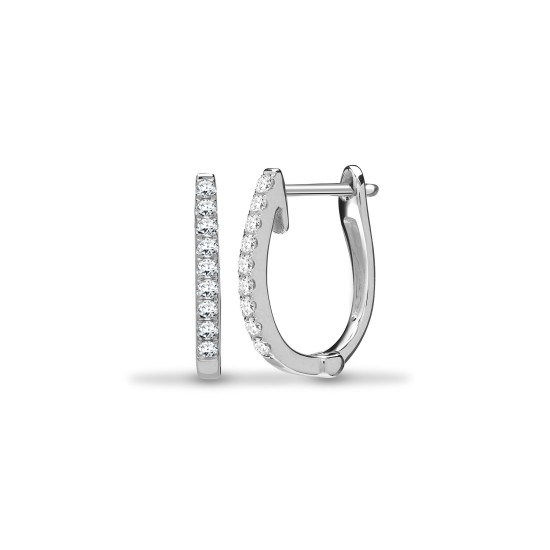 18ct White 0.22ct Natural Diamond Oval Earrings
