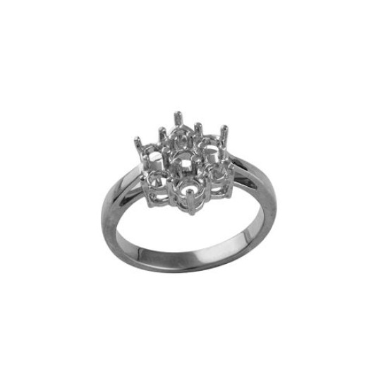 18ct White Gold 1.50ct Natural Diamond 7 Stone Cluster Ring Mount