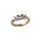 18ct Yellow/White 1.50ct Natural Diamond Claw Set Trilogy Ring Mount