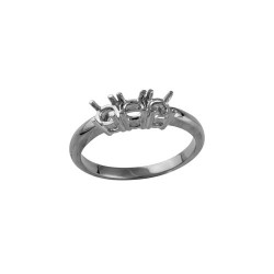18ct White 0.50ct Natural Diamond Claw Set Trilogy Ring Mount