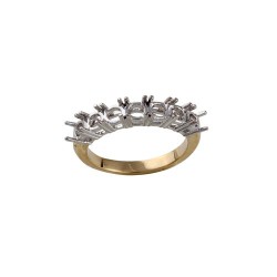 18ct Yellow and White 1.50ct Natural Diamond 7 stone 1/2 Eternity Ring Mount