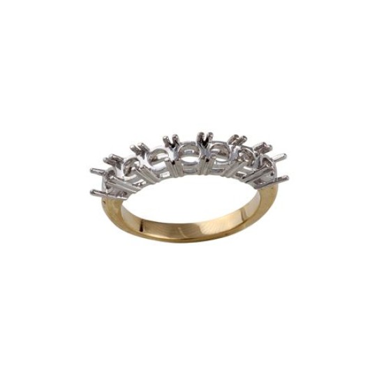 18ct Yellow and White 2.00ct Natural Diamond 7 stone 1/2 Eternity Ring Mount