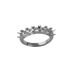 18ct White 1.50ct Natural Diamond 7 stone 1/2 Eternity Ring Mount