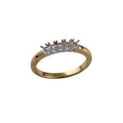18ct Yellow and White 0.50ct Natural Diamond 5 stone Ring Mount