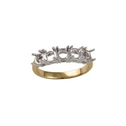 18ct Yellow and White 1.25ct Natural Diamond 5 stone Ring Mount