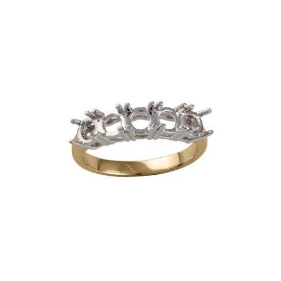 18ct Yellow and White 1.25ct Natural Diamond 5 stone Ring Mount