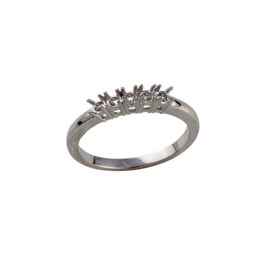 18ct White 0.25ct Natural Diamond 5 stone Ring Mount