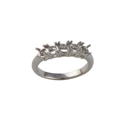 18ct White 1.00ct Natural Diamond 5 stone Ring Mount