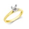 18ct Yellow Gold 50pts Princess Cut Solitaire Plain Wed-fit Ring Mount - Stock Size N