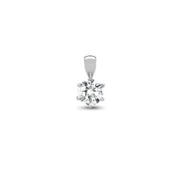 18ct White Gold 35pt 6 Claw Natural Diamond Solitaire Pendant