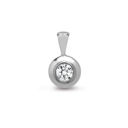 18ct White Gold 15pts Rub over Pendant