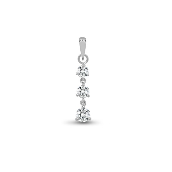 18ct White Gold Natural Diamond Pendant
