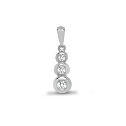 18ct White Gold Natural Diamond Pendant