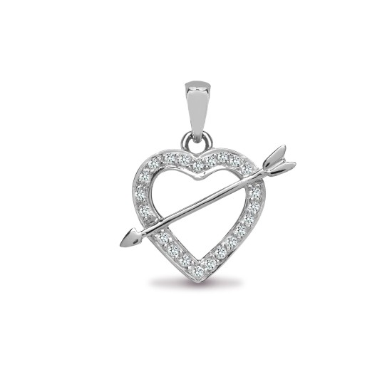 18ct White Gold Natural Diamond Pendant
