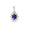 18ct White Gold Natural Diamond And Sapphire Pendant