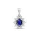 18ct White Gold Natural Diamond And Sapphire Pendant