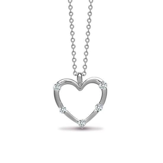 18ct White gold 15pt Natural Diamond pendant - 16" Chain included