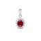 18ct White Gold Natural Diamond And Ruby Pendant