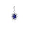18ct White Gold Natural Diamond And Sapphire Pendant