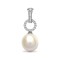 18ct White Gold Natural Diamond And Pearl Pendant