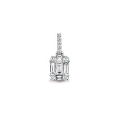 18ct White Gold Natural Diamond Pendant