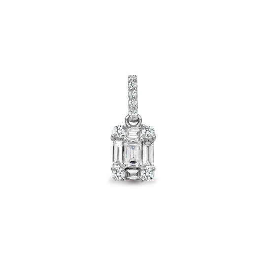 18ct White Gold Natural Diamond Pendant