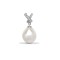 18ct White Gold Natural Diamond And Pearl Pendant