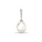 18ct White Gold Natural Diamond And Pearl Pendant